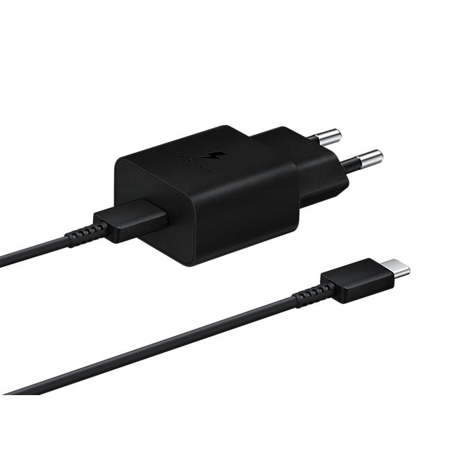 SAMSUNG POWER WALL CHARGER 15W USB-C BLACK + CABLE USB-C TO USB-C 1M BLACK EP-T1510XBEGEU