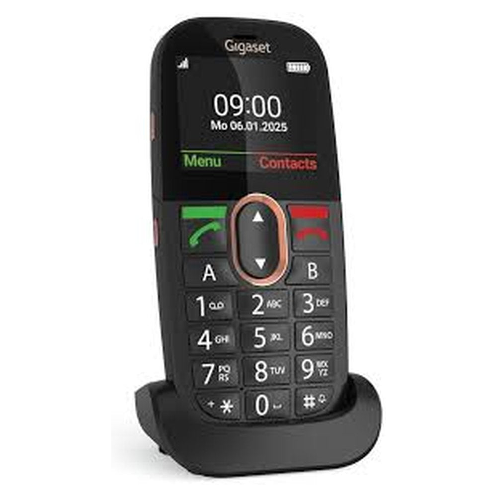 GIGASET WIRELESS PHONE GL695 BLACK SENIOR PHONE (S30853-H1234-R101)