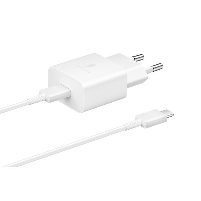 SAMSUNG POWER WALL CHARGER 15W USB-C WHITE + CABLE USB-C TO USB-C 1M WHITE EP-T1510XWEGEU