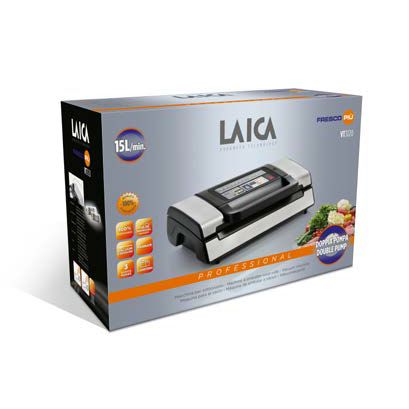 LAICA VACUUM MACHINE 20 L/MIN DOUBLE PUMP BLACK-SILVER VT31200