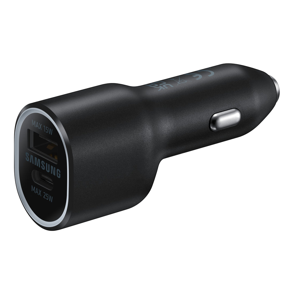 SAMSUNG POWER CAR CHARGER DUAL USB-C 25W + USB 15W BLACK EP-L4020NBEGEU